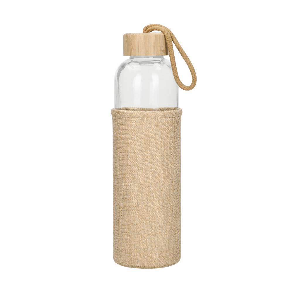 Glazen fles met hoes "Natural", 0,7l